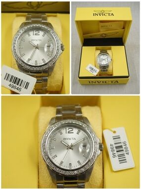 Invicta Silver Crystal Bezel Stainless Steel Women's Watch